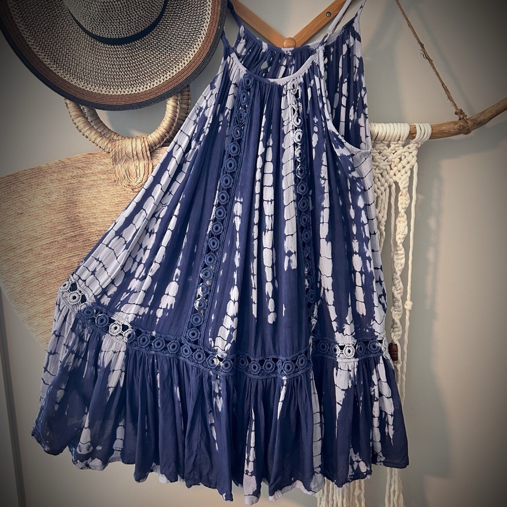 Raviya Navy and White Swim Coverup